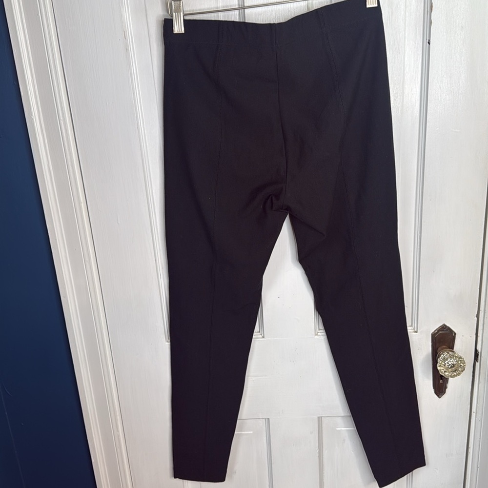 Vince Classic Black Pull-On Leggings Viscose Blend Stretch Back Seam W1221 Sz M - Picture 3 of 7